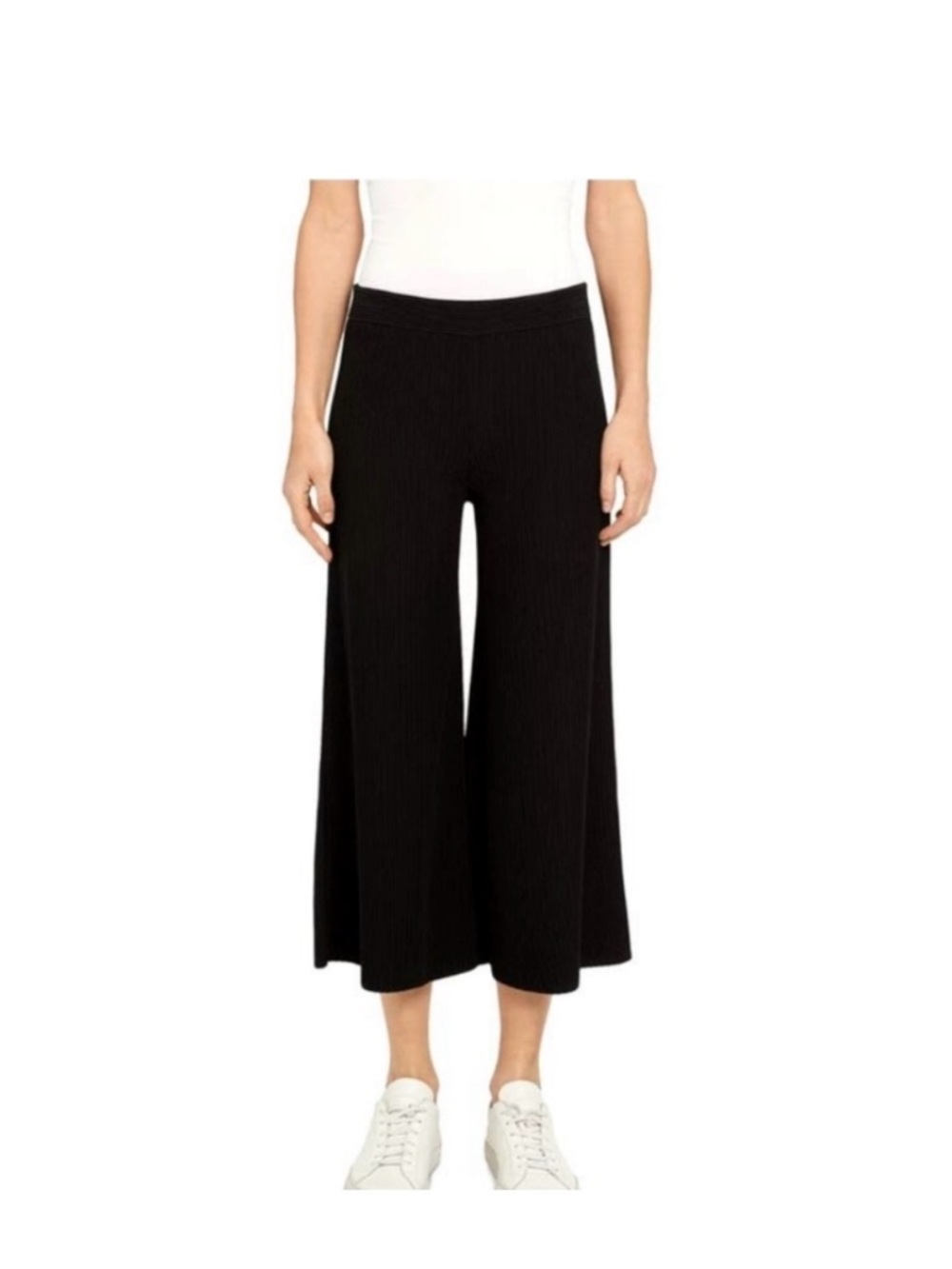 Theory Black wide leg culottes